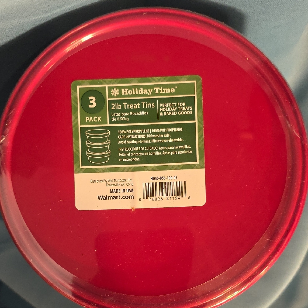 Holiday Time Festive Red Treat Tins